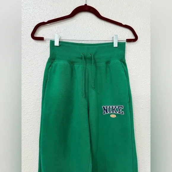 Nike green retro wide leg sweat pants Sz XS - Picture 2 of 9